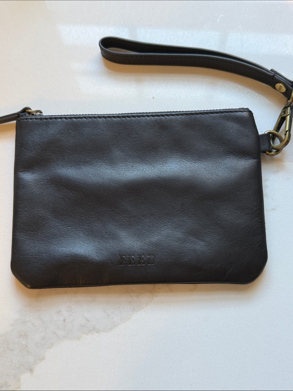 FEED Project Leather Wristlet Black